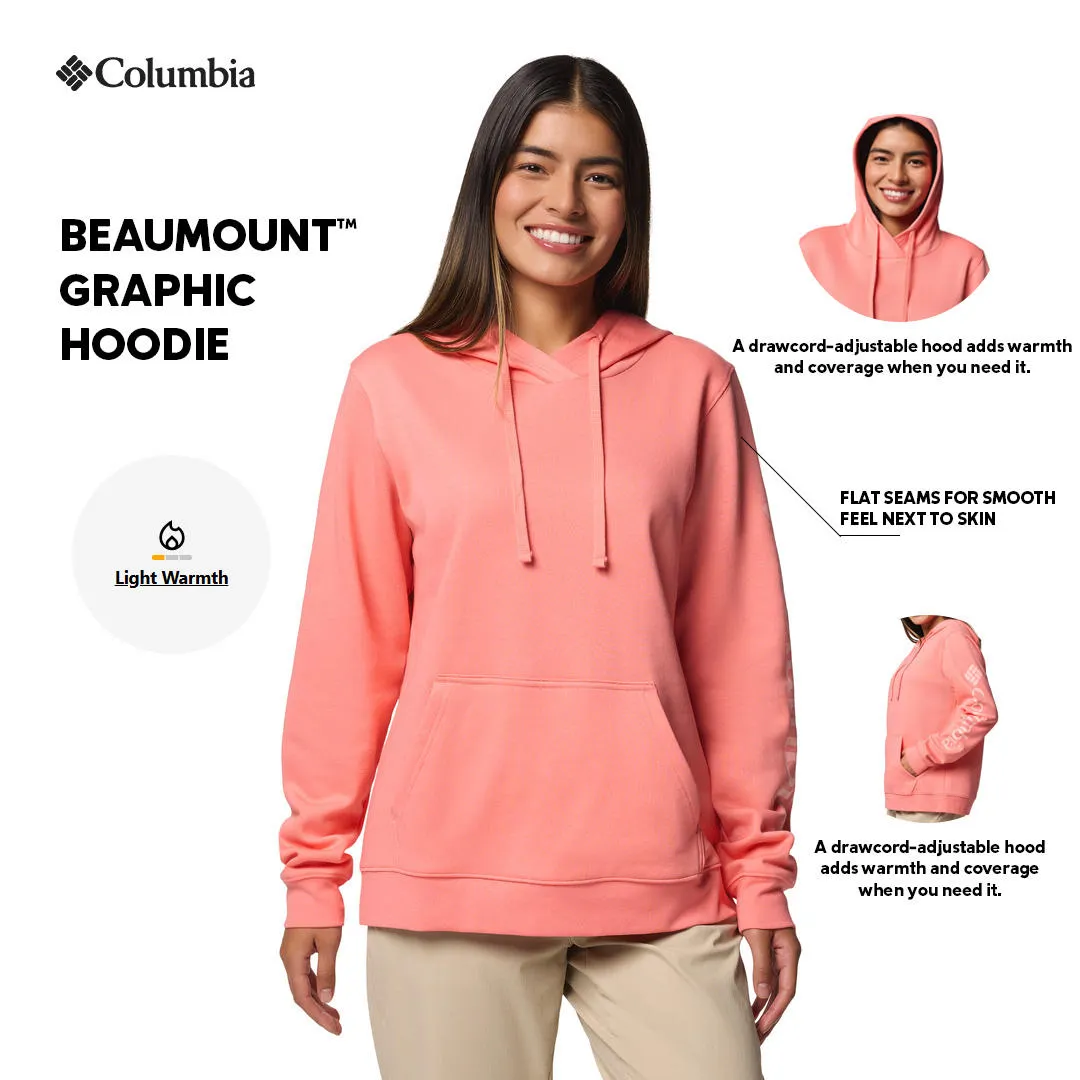 Soft Texture Columbia Women Pink Beaumount Graphic Hoodie