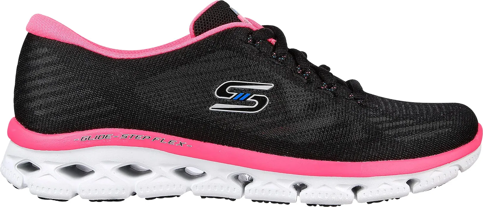 Skechers Glide Step Flex Womens Training Shoes - Black Gloss Finish