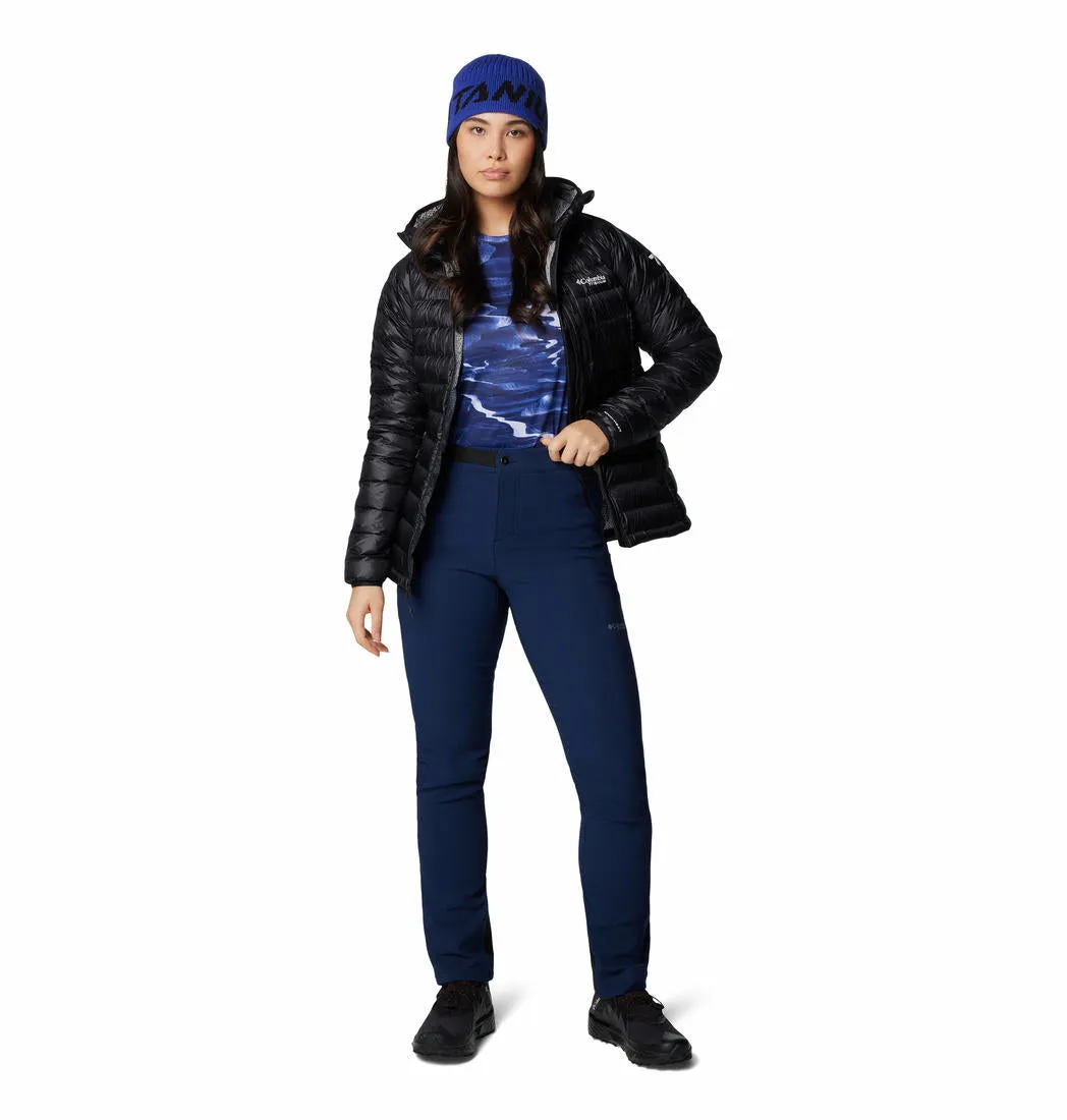 Columbia Women Black Arctic Crest Down Hooded Jacket Respect moonlight