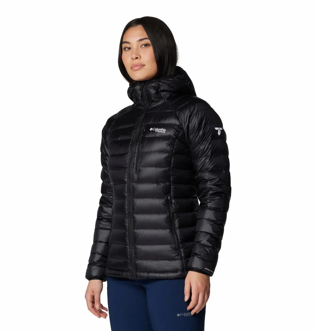 Columbia Women Black Arctic Crest Down Hooded Jacket Timeless Wear