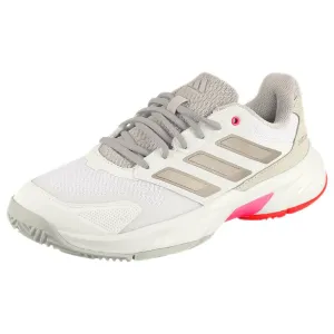 adidas Women's CourtJam Control 3 - Cloud White/Iron Metallic Easy Walk Energy return sole