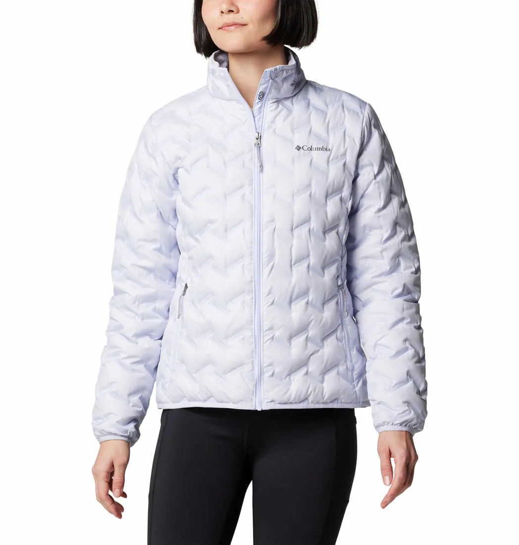 Columbia Women Purple Delta Ridge II Down Jacket astronauts Adjustable Hem System