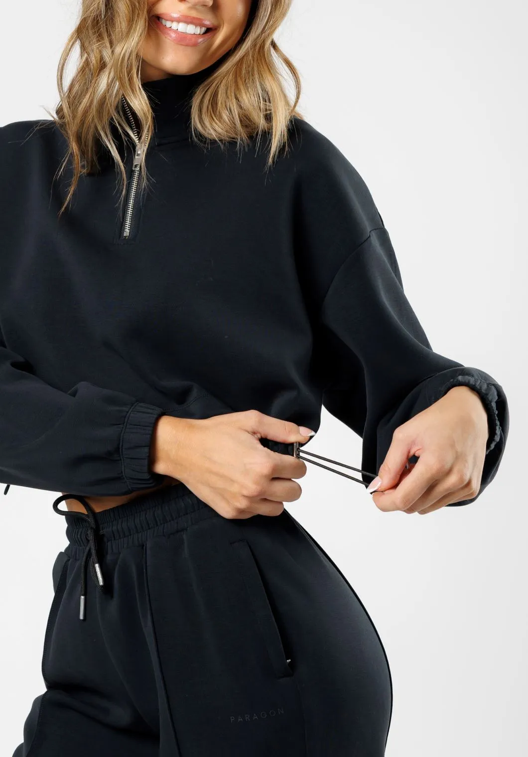 Street Layer Sustainable Fabric AirLux? Half Zip Sweatshirt Black