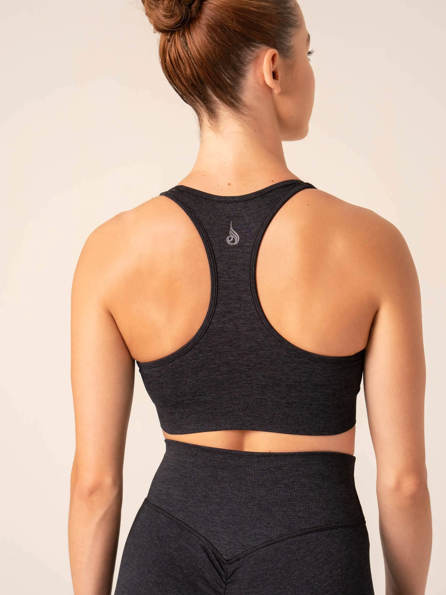 Durable structure Focus Seamless Sports Bra - Black Marl