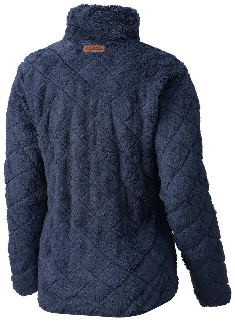 Columbia Women Navy Blue Fire Side Sherpa Full Zip Double Layer Design Lightweight Fill