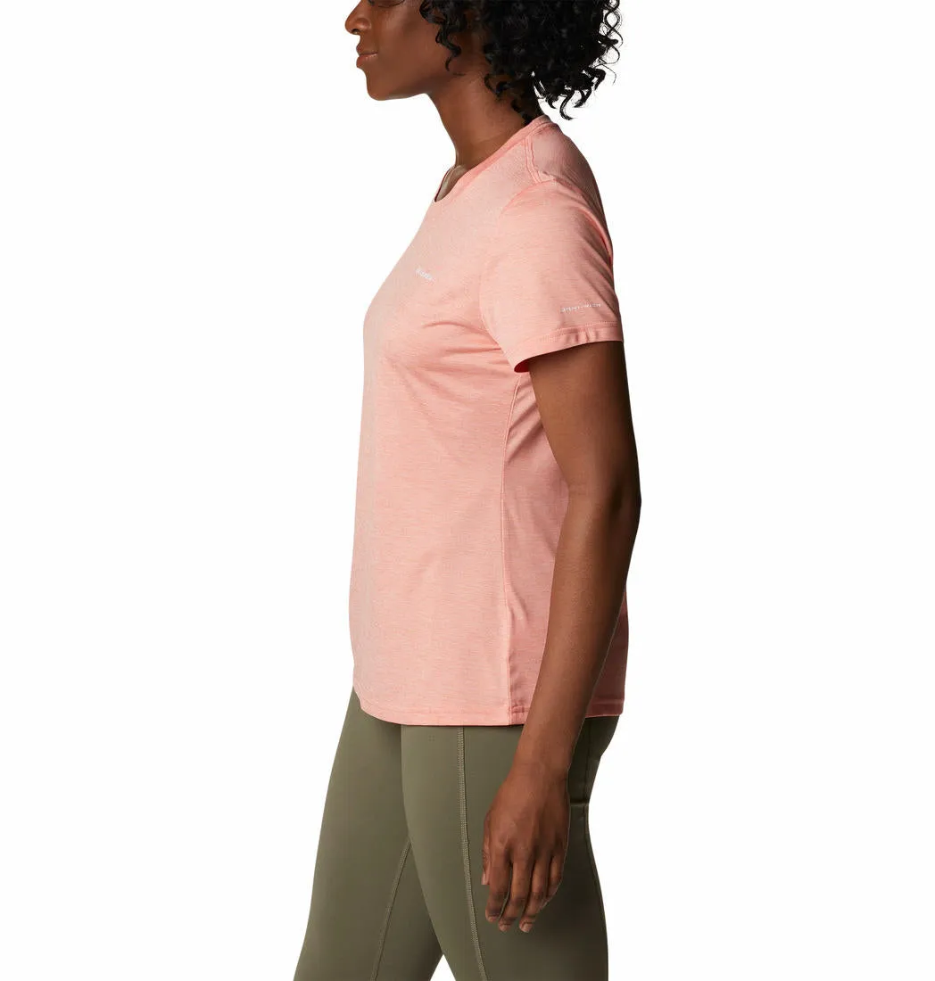 Columbia Women Peach Columbia Hike SS Crew On-the-Go Comfort