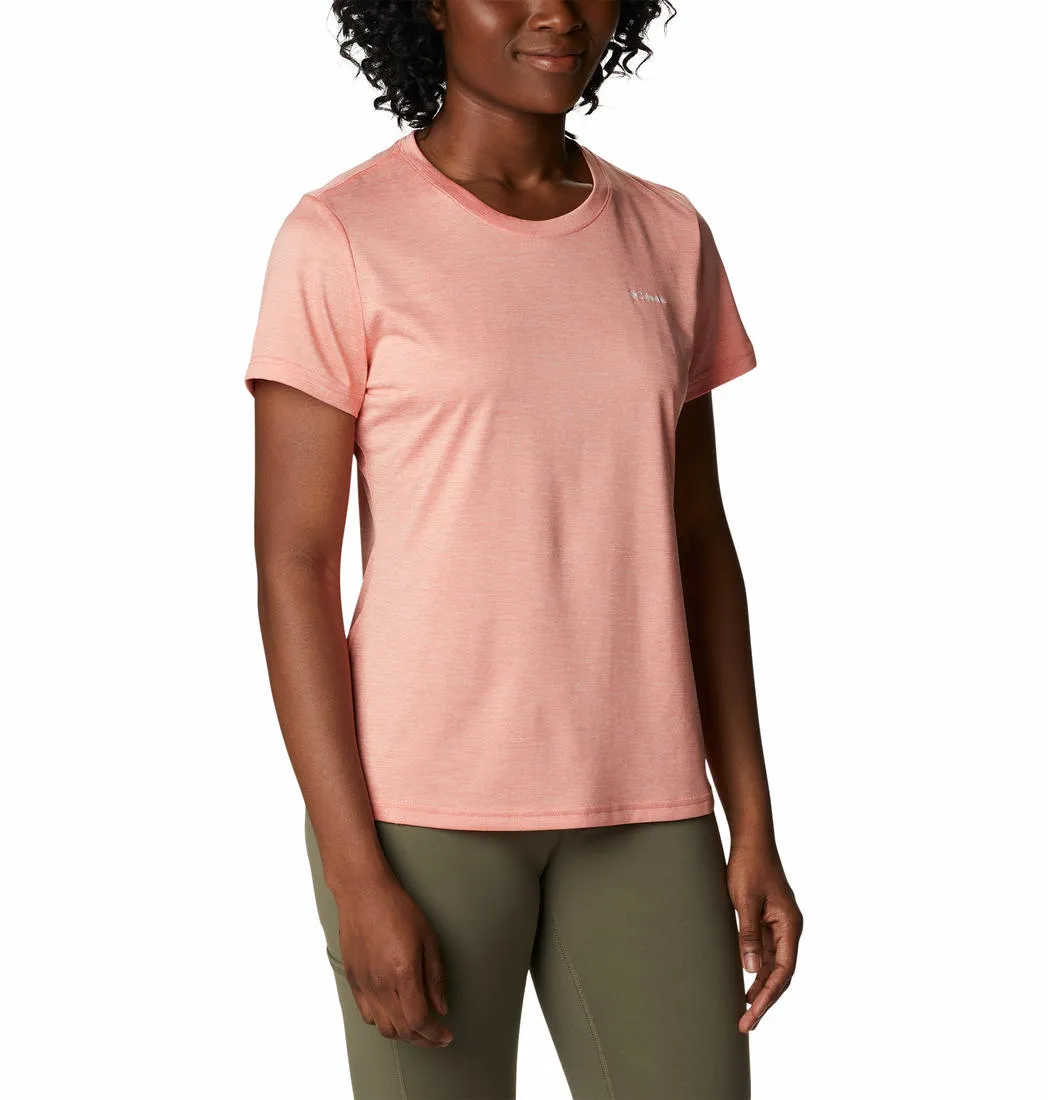 Columbia Women Peach Columbia Hike SS Crew harmonious Thermal Regulation Fabric
