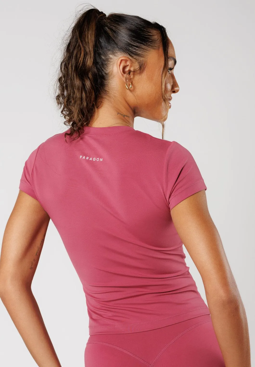Reluna? Full Length Short Sleeve Top Raspberry Breathable Active Wear