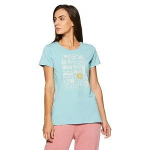 Trendy Tops Anti Pilling Surface Columbia Women Green Camp Stamp Performance Tee