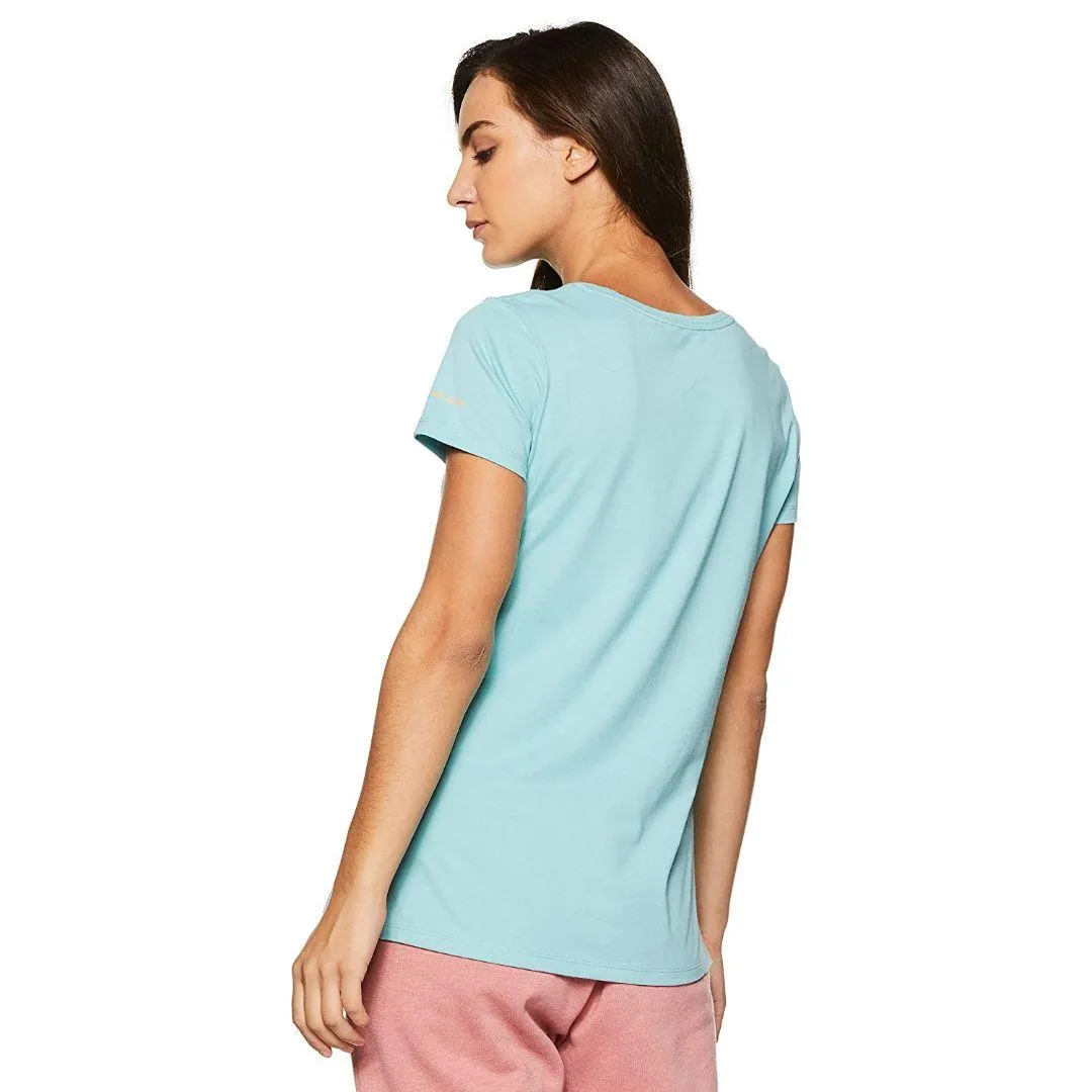 Columbia Women Green Camp Stamp Performance Tee Cozy Vibes