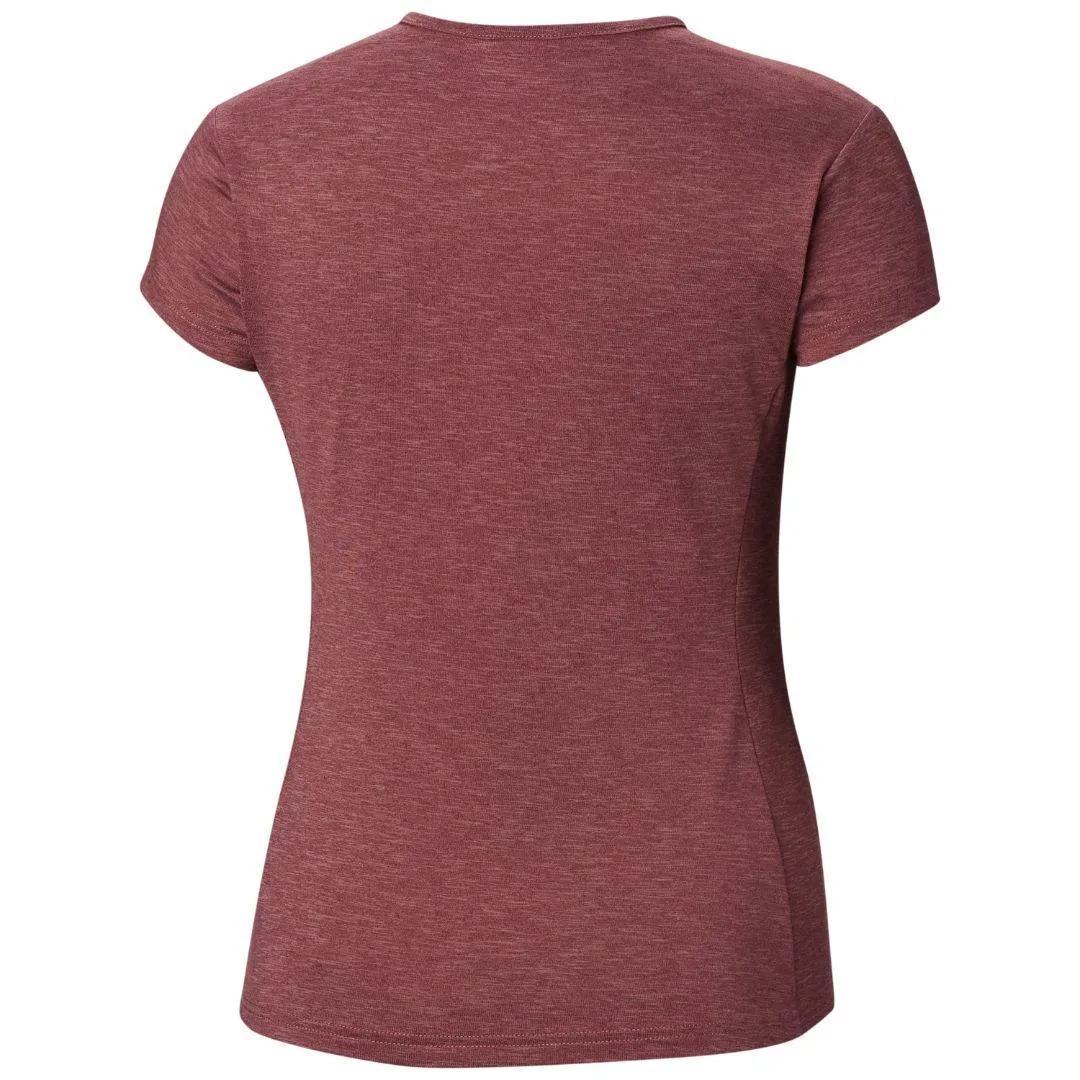 Columbia Women Purple Firwood Camp Tee (Sun Protection) Eco Certified Fiber