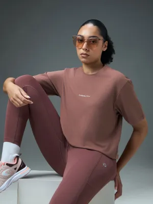 Roomy Waist Women Printed Boxy Fit Round Neck T-shirt with COTFLEX