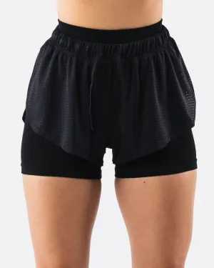 Margo Mesh Short - Black beach goers