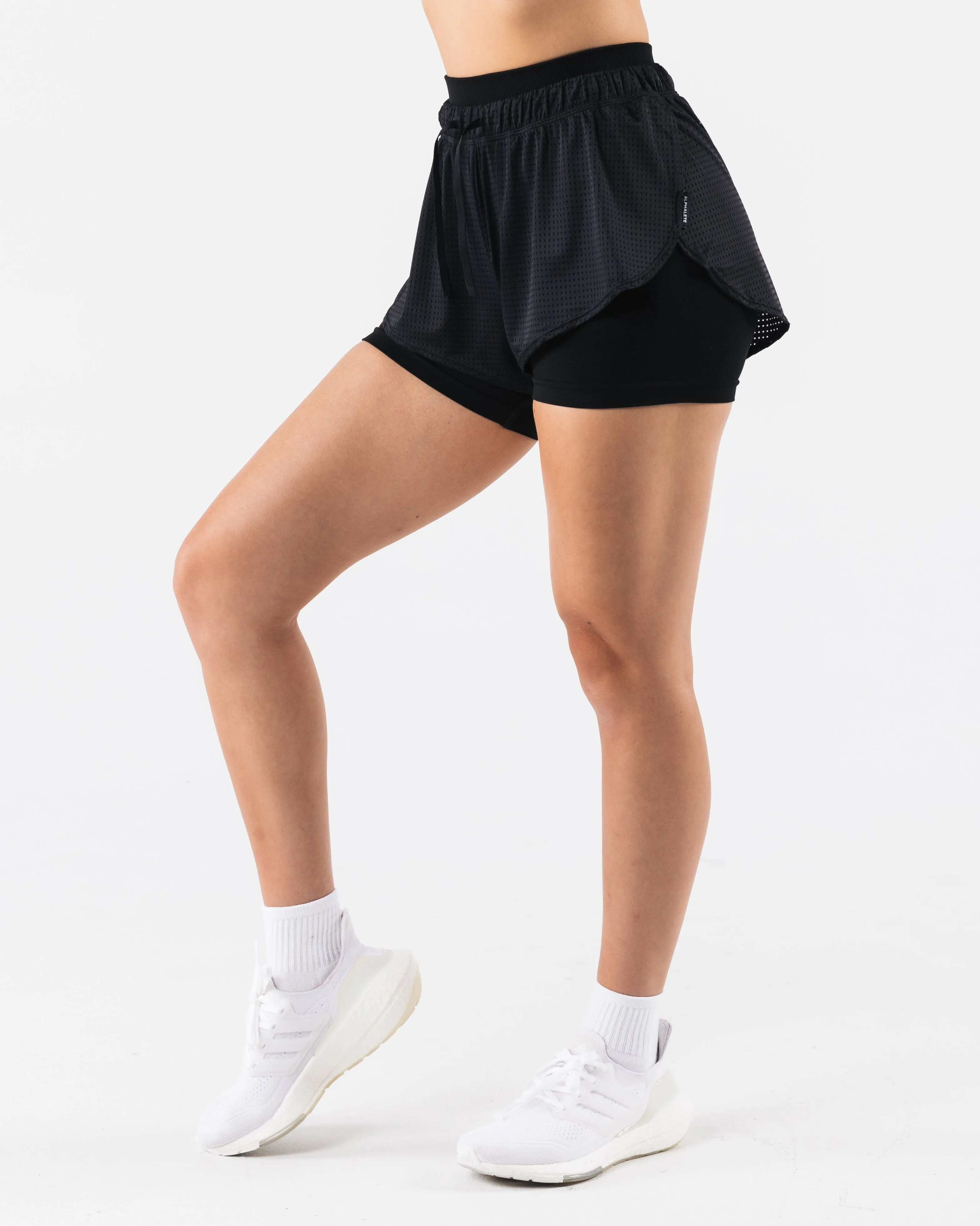 Margo Mesh Short - Black petite size Lightweight Design
