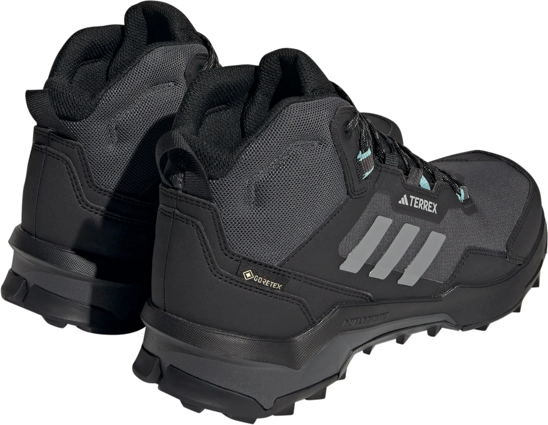 adidas Terrex AX4 MID GORE-TEX Womens Walking Shoes - Black heel cup Sky Blue