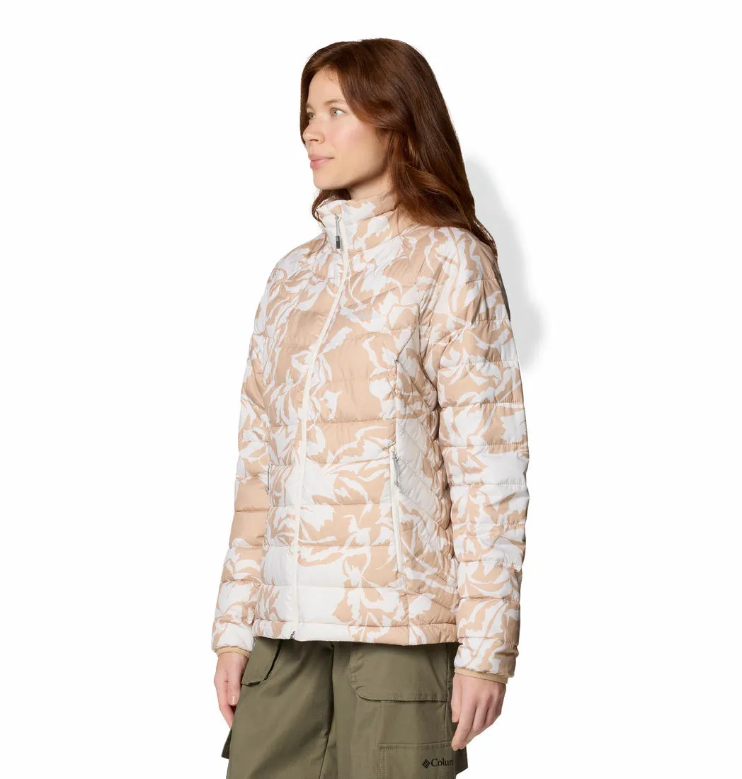 Wedding Columbia Women Brown Powder Lite II Printed Full Zip Jacket