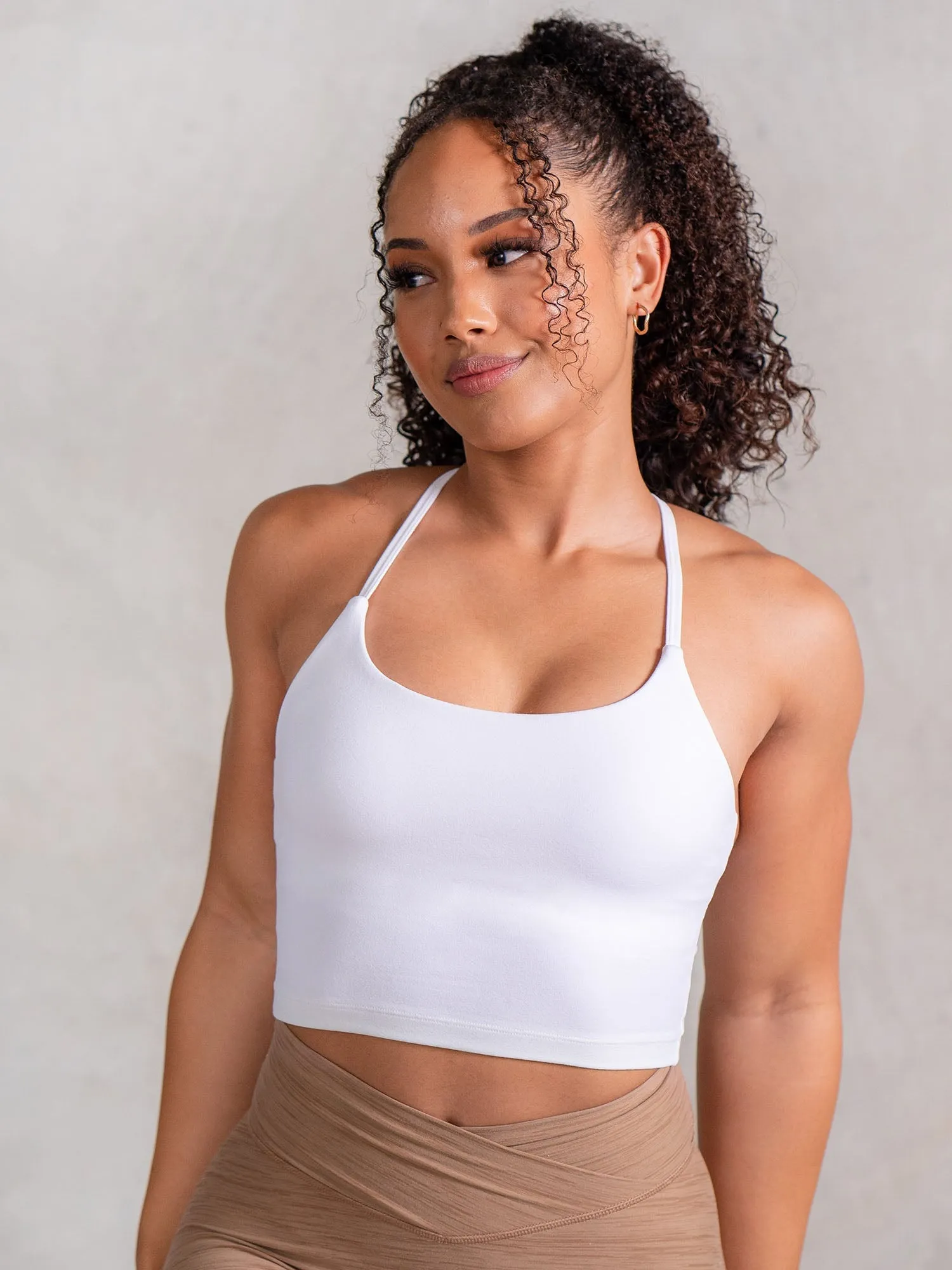 NKD Embody Tank Bra - White Elastic Fabric