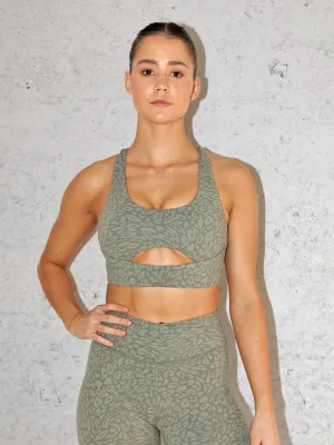 mix and match Rotation Sports Bra - Khaki Leopard