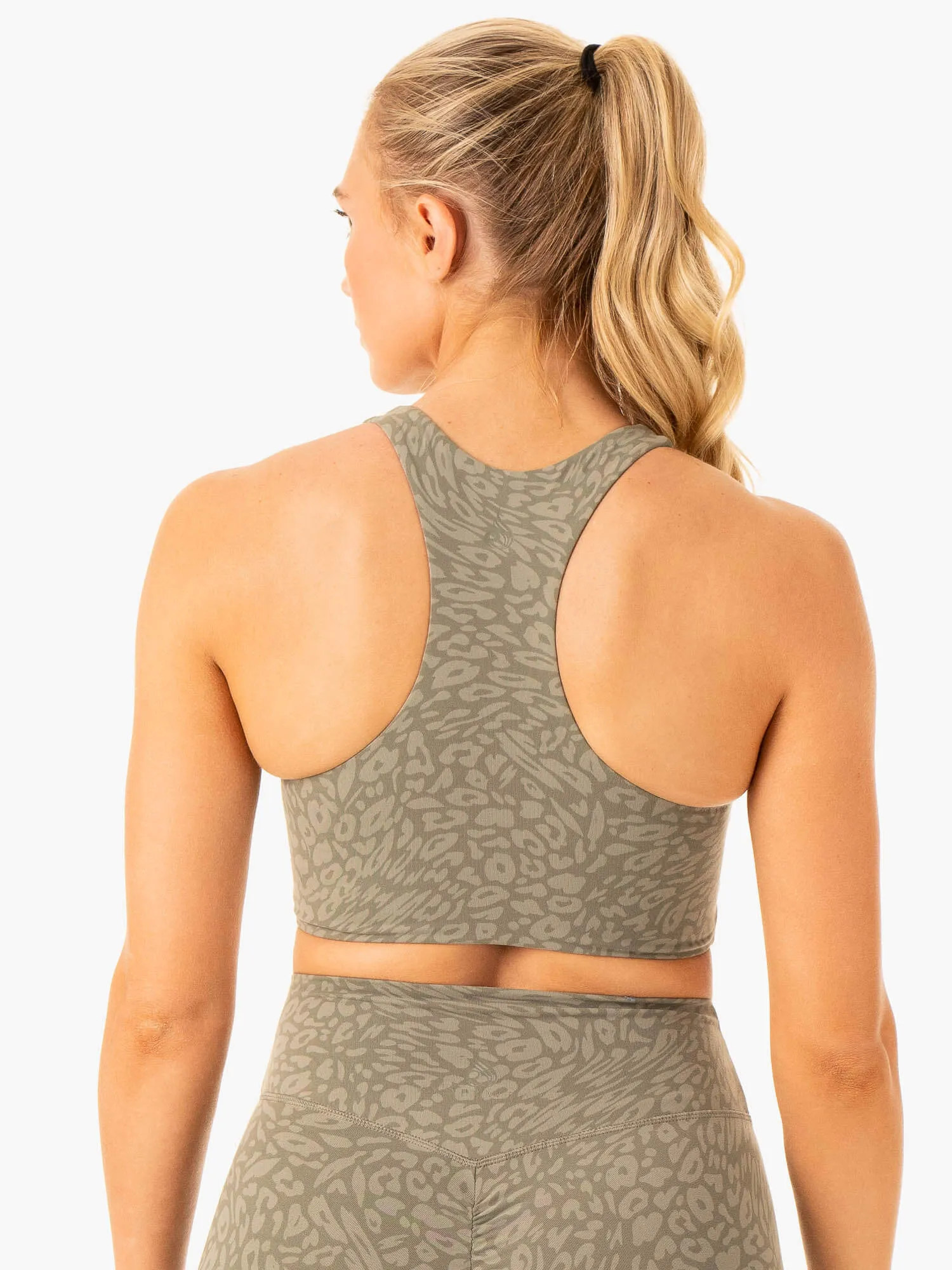 Rotation Sports Bra - Khaki Leopard Smooth Support