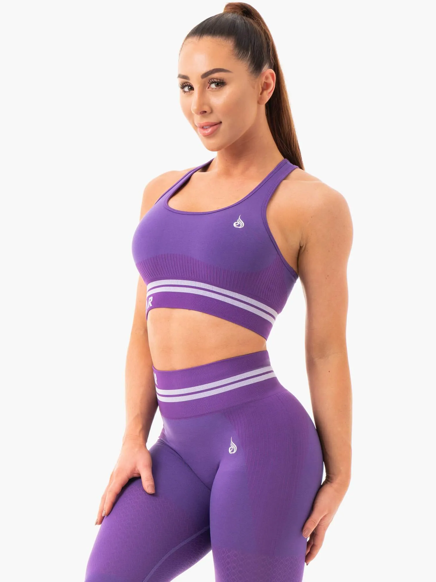Freestyle Seamless Longline Sports Bra - Purple Glued seams Purple