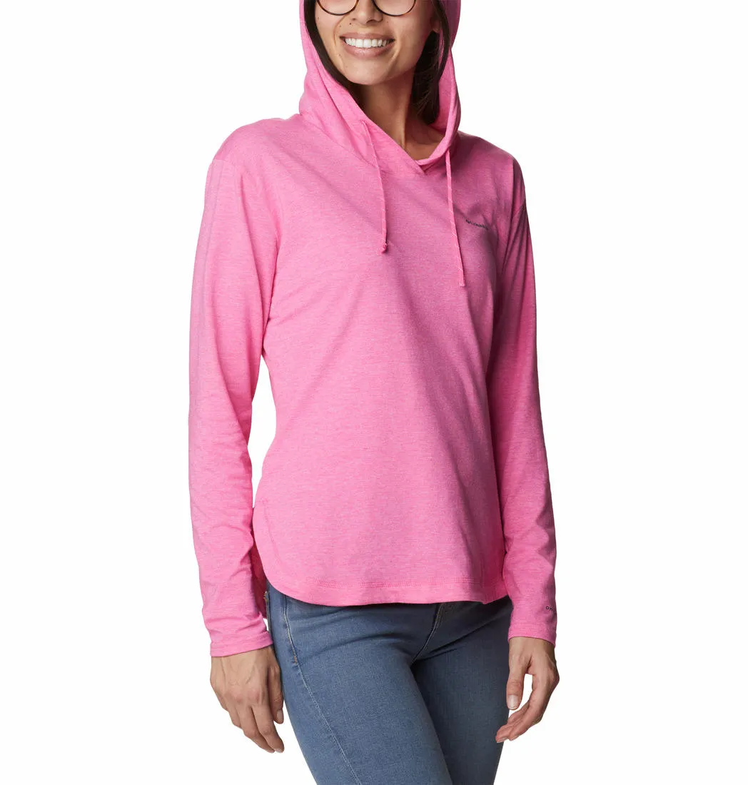 Stylish Wearable spandex blend Columbia Women Pink Sun Trek Hooded Pullover (Sun Protection)