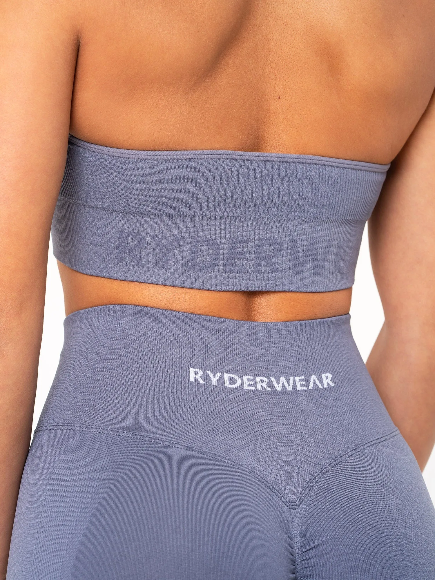 Lift Rib Seamless Halter Sports Bra - Slate Blue Pilates Yogis