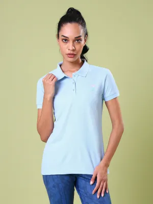 EnhancedDurabilityFinish Cozy Look Wear Women Solid Slim Fit Polo T-shirt with MATPIQ