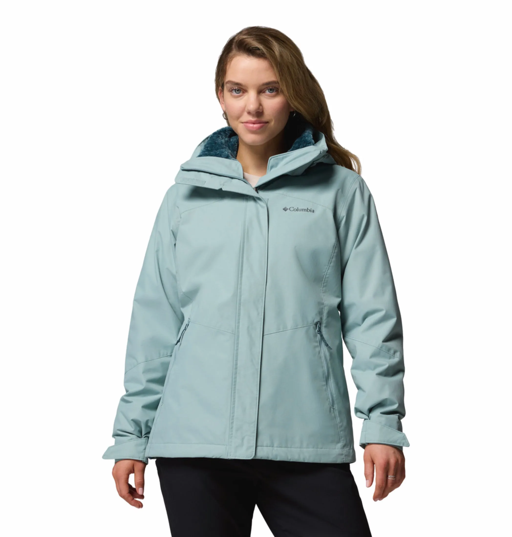 Anti Pill Treatment Outdoor Apparel Columbia Women Blue OmniHeat Reflective Bugaboo III Fleece Interchangeable Jacket