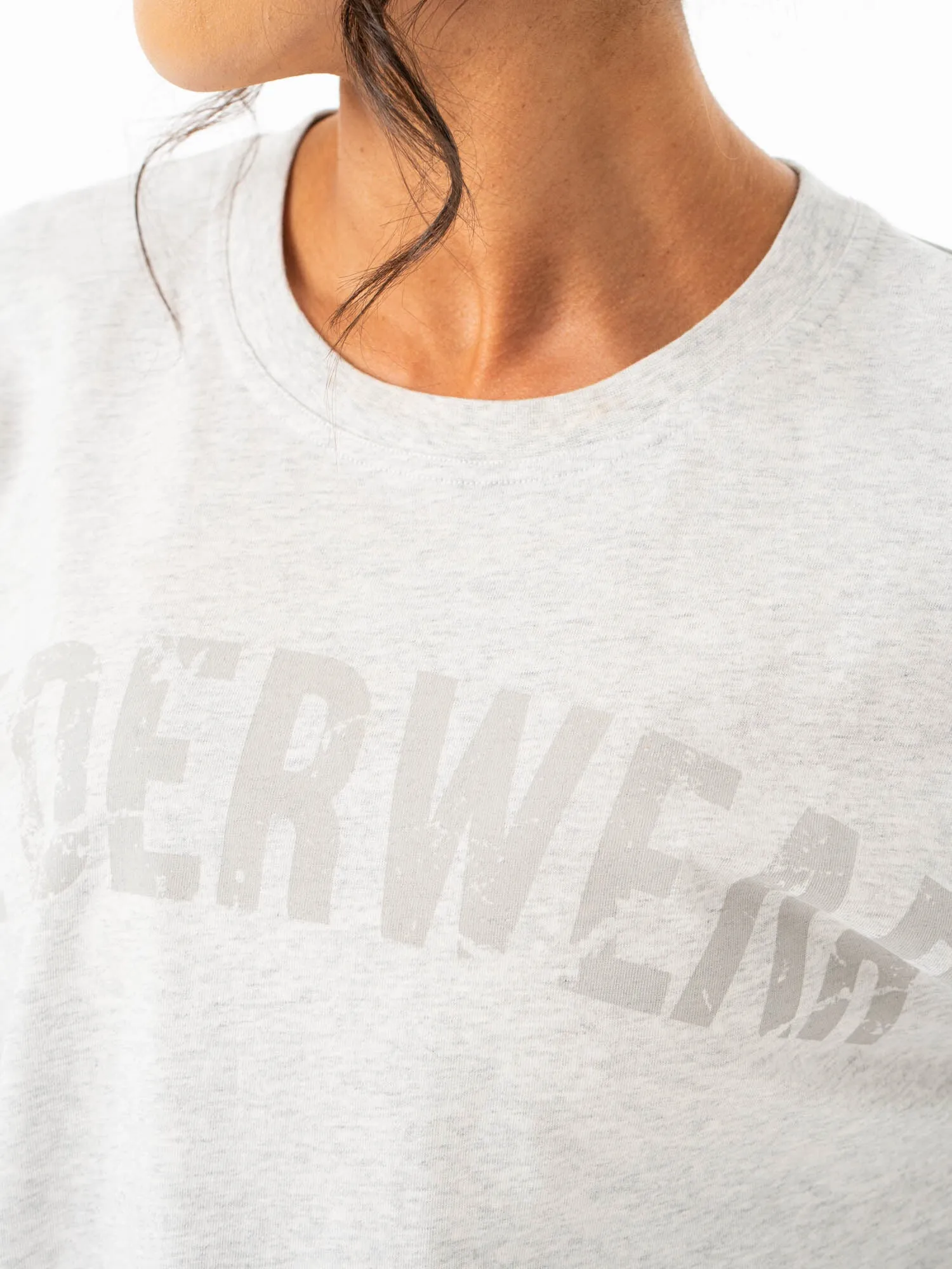 Force Oversized T-Shirt - Chalk Grey Marl School spirit