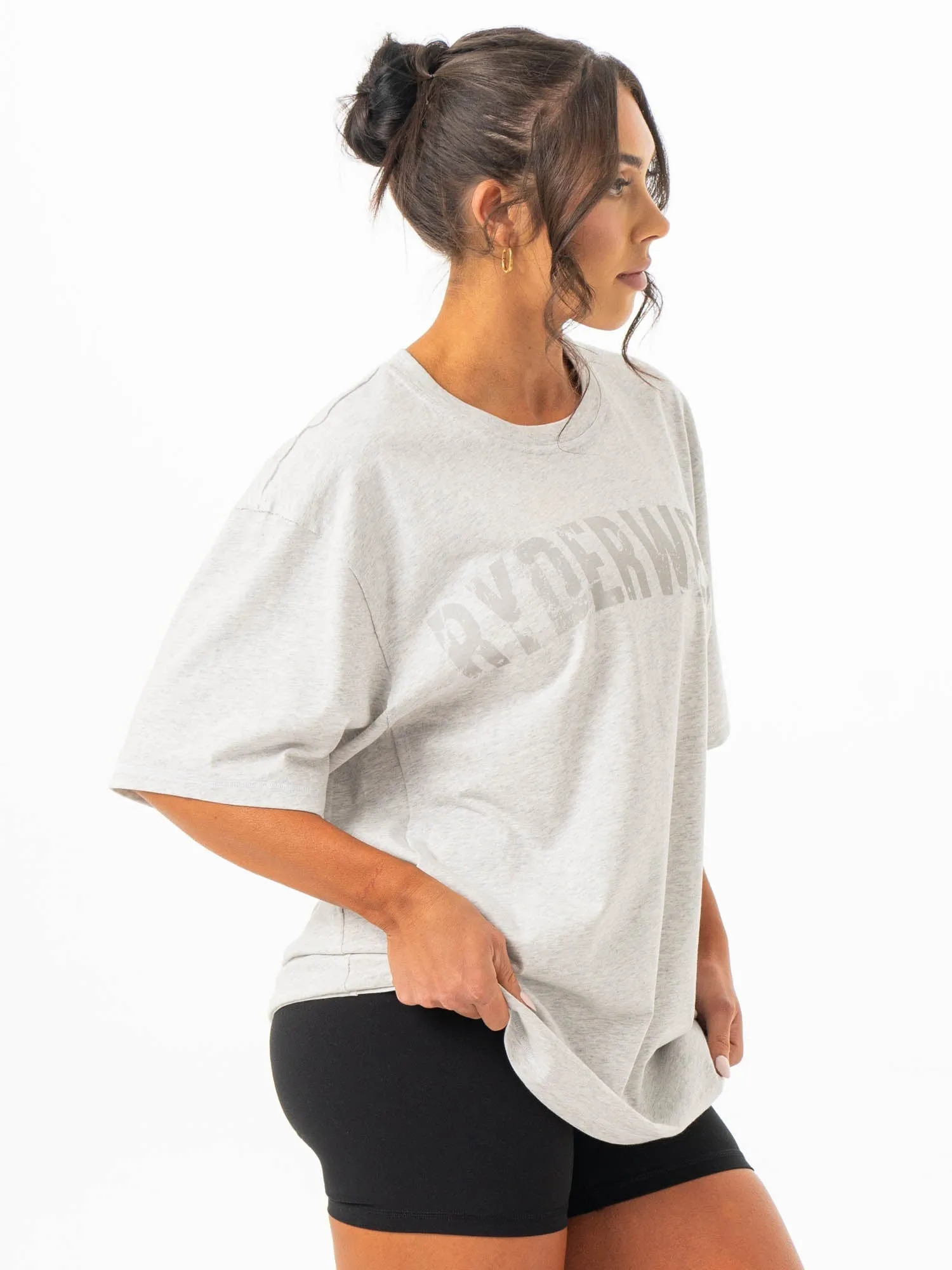 Relaxed Wear Fit Force Oversized T-Shirt - Chalk Grey Marl