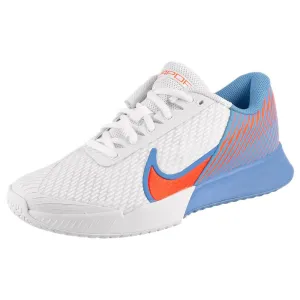 Nike Women's Air Zoom Vapor Pro 2 - White/Royal Pulse Asymmetric Support Structure Reinforced Sidewall Support