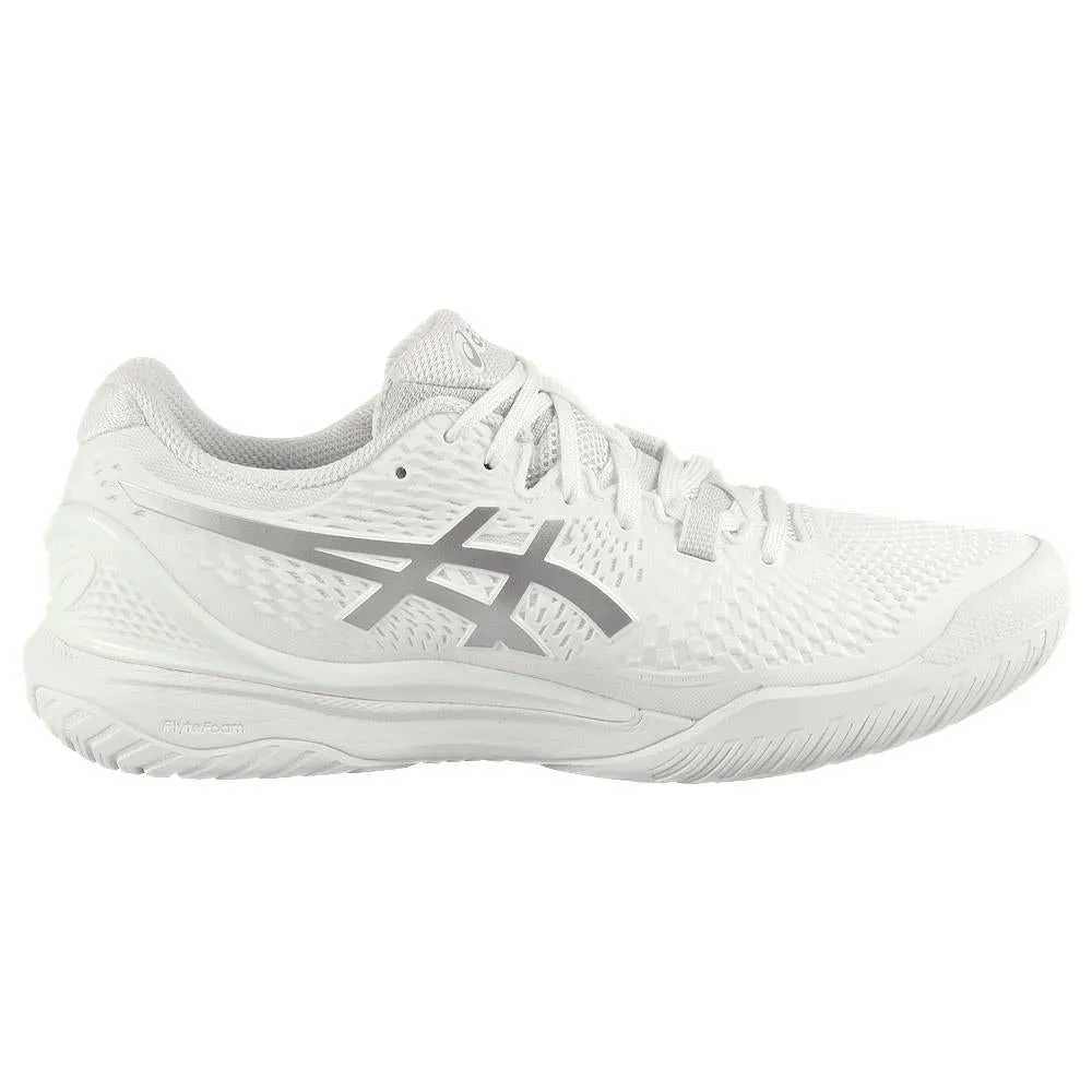 Asics Women's Gel-Resolution 9 - White/Pure Silver Adjustable Laces