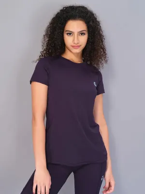Classic Comfort Women Solid Slim Fit Crew Neck T-shirt with TECHNO COOL