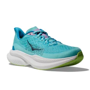 HOKA Women's Mach 6 (Medium Width) Teal simple design Heel Stabilization Tech