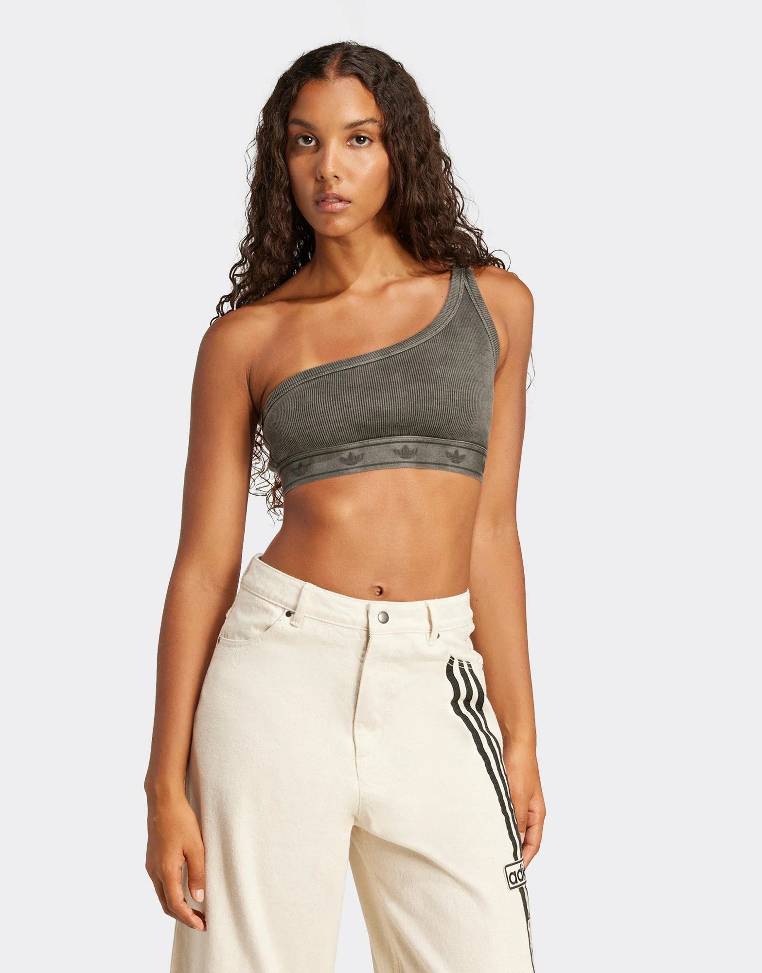 Ribbed One-Shoulder Top Light and Breathable