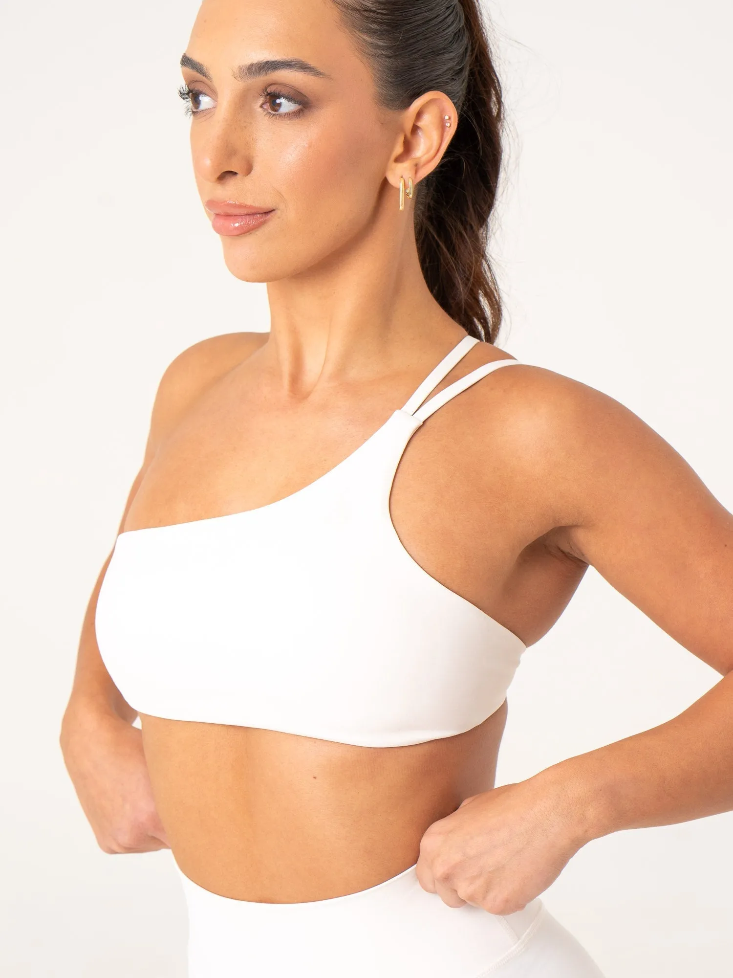 Core training NKD One Shoulder Sports Bra - Off White