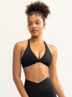 Post Workout Recovery Design Activate Twist Sports Bra - Black