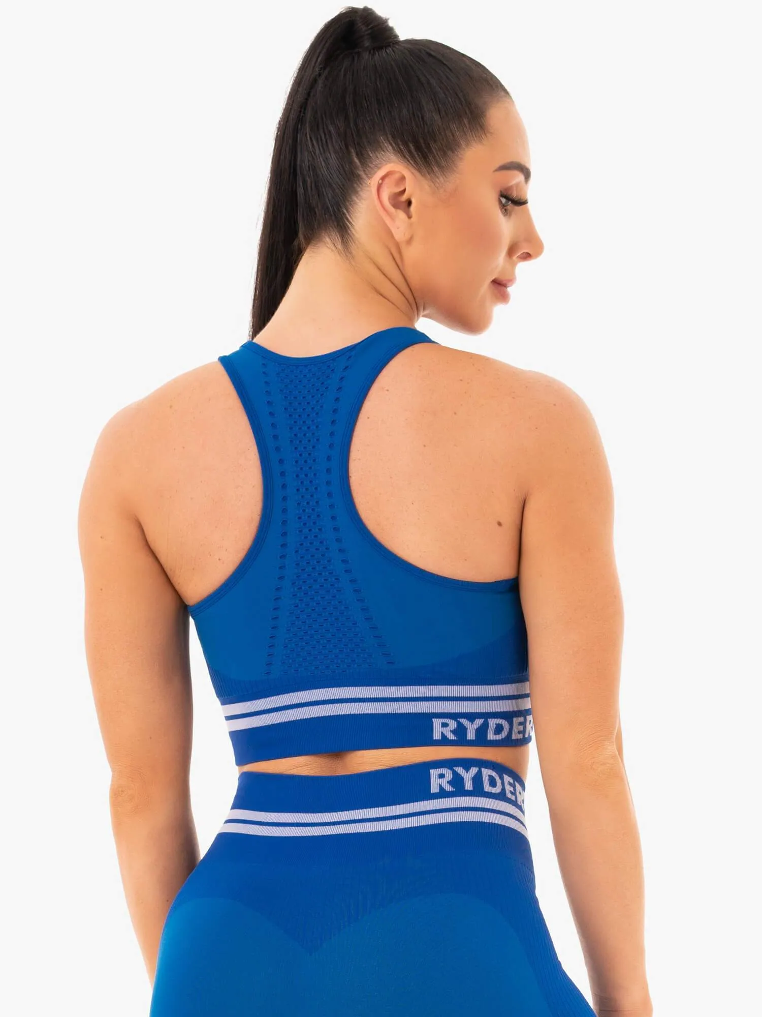 Freestyle Seamless Longline Sports Bra - Blue Secure Support