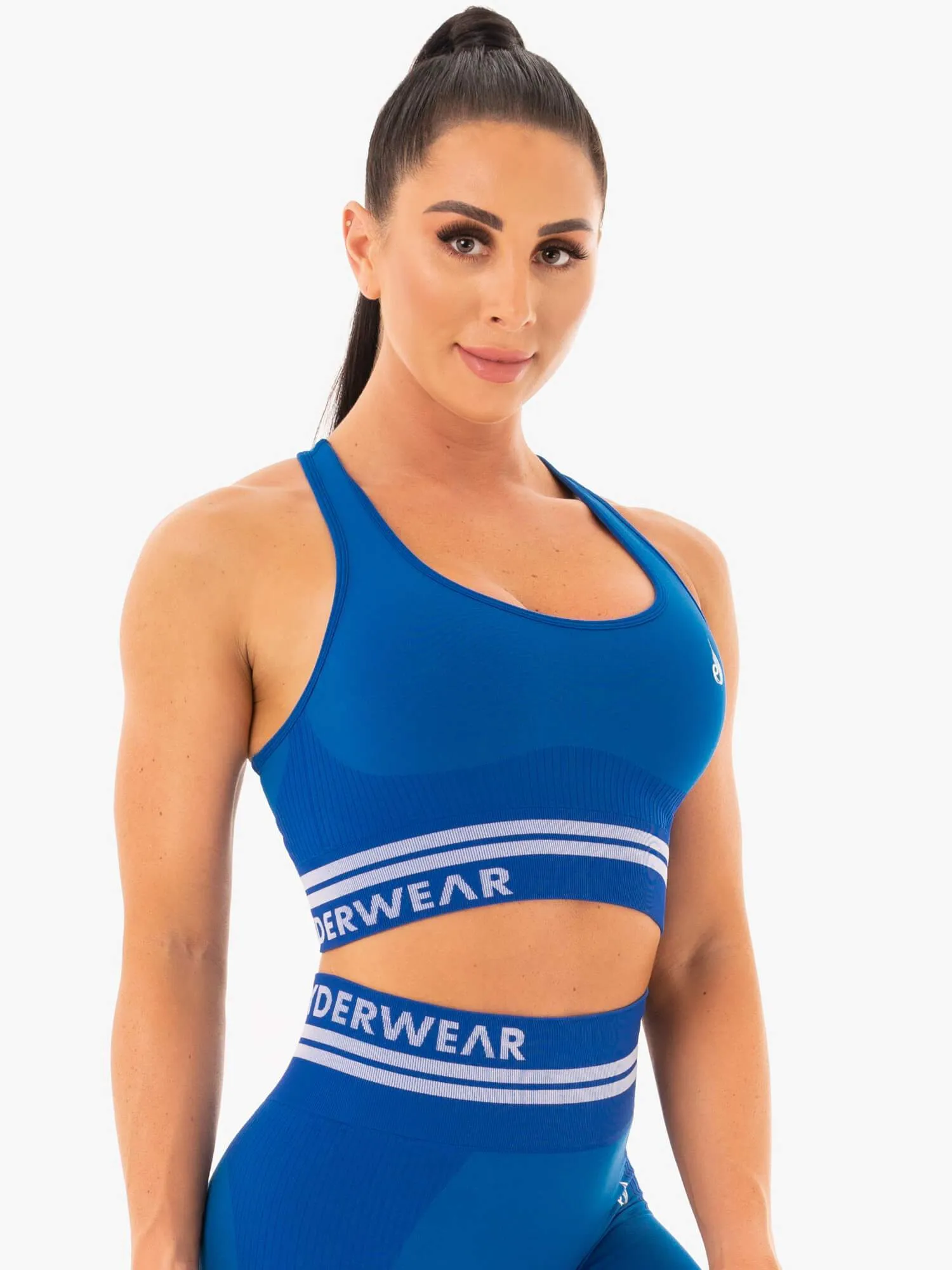 Freestyle Seamless Longline Sports Bra - Blue Anti-bacterial seams