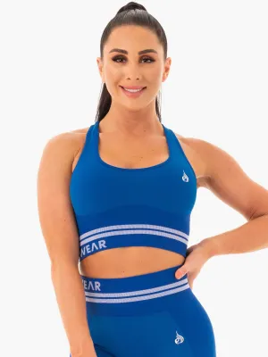 tall size Neutral Colors Freestyle Seamless Longline Sports Bra - Blue