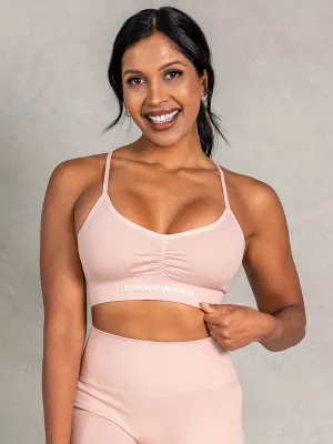 Square neck seams Moisture-wicking fabric NRG Seamless Sports Bra - Biscotti