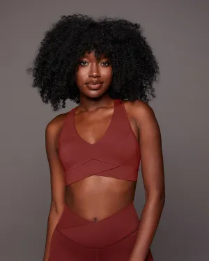 Organic activewear Ribbed waistband Ray V-Neck Longline Bra