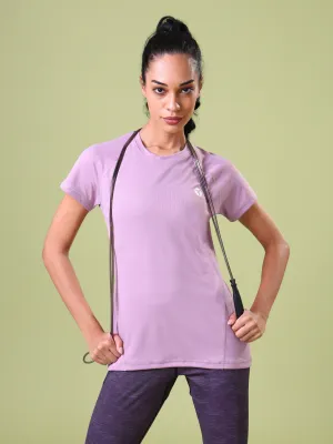 Comfy Performance Wear Women Solid Slim Fit Crew Neck T-shirt with TECHNO COOL