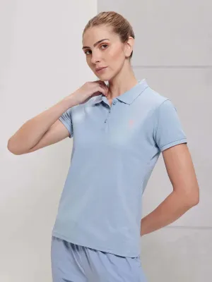 spring fashion Women Solid Slim Fit Polo T-shirt with MATPIQ