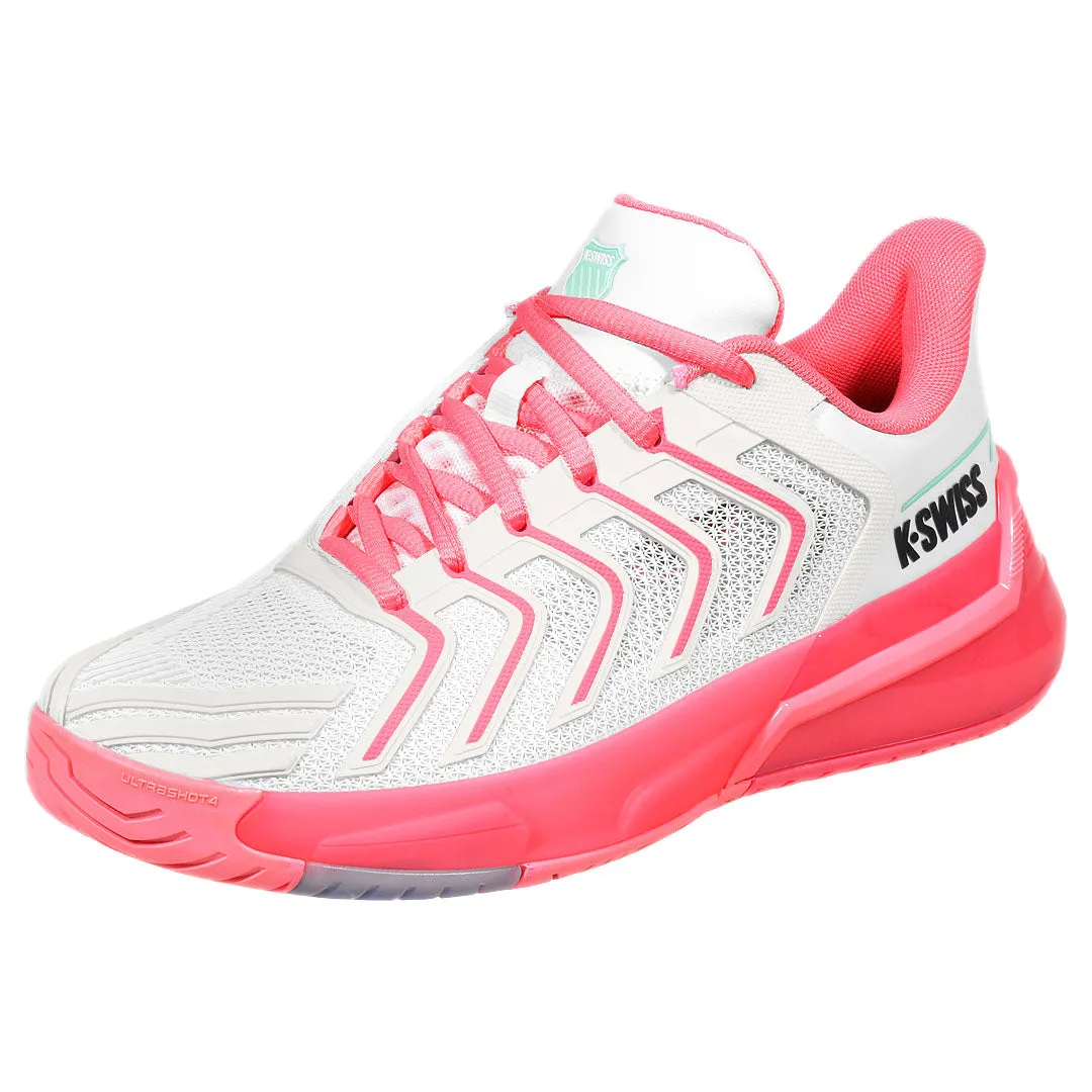 K-Swiss Women's Ultrashot 4 - White/Neon Pastel Pink Energy Return Core