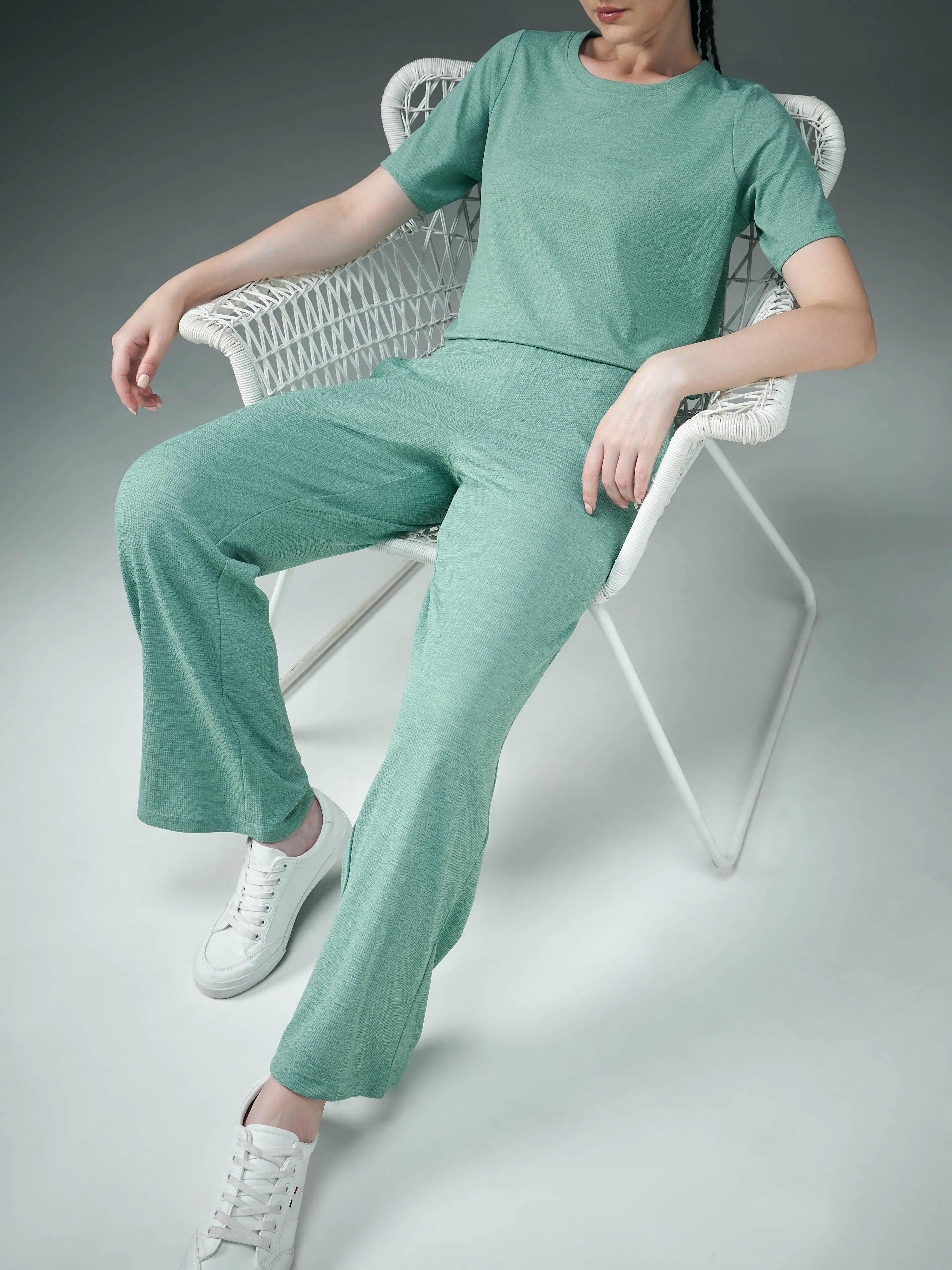Women Cubic Melange Relaxed Fit Trackpants with DOUBLE COOL Comfort and Cushion