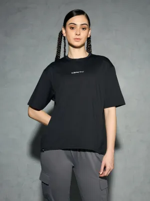 Women Printed Boxy Fit Round Neck T-shirt with COTFLEX Chilly Day Essentials Sport Flex Fit