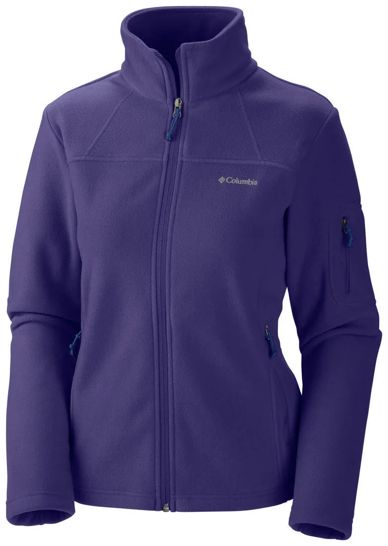 Columbia Women Purple Fast Trek II Full Zip Fleece Jacket Patchwork
