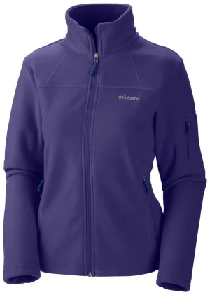 Columbia Women Purple Fast Trek II Full Zip Fleece Jacket Patchwork