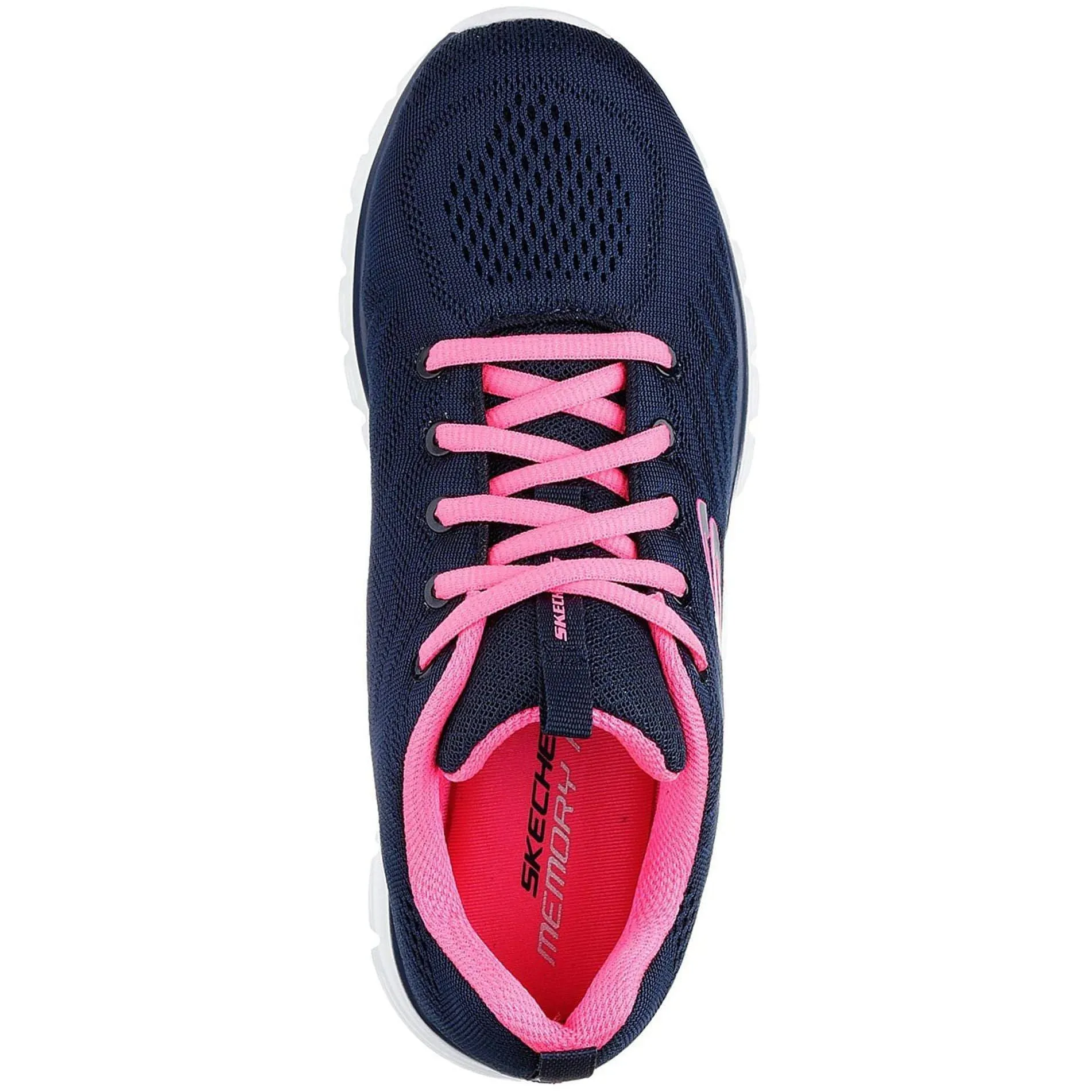 Cold Safe Ventilated Mesh Long Distance Skechers Graceful Womens Training Shoes - Navy